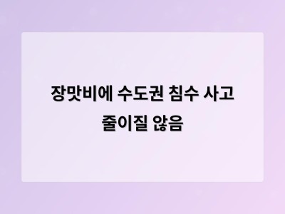 장맛비로 물난리 난 서울과 경기·강원 지역 주택 침수 사고
